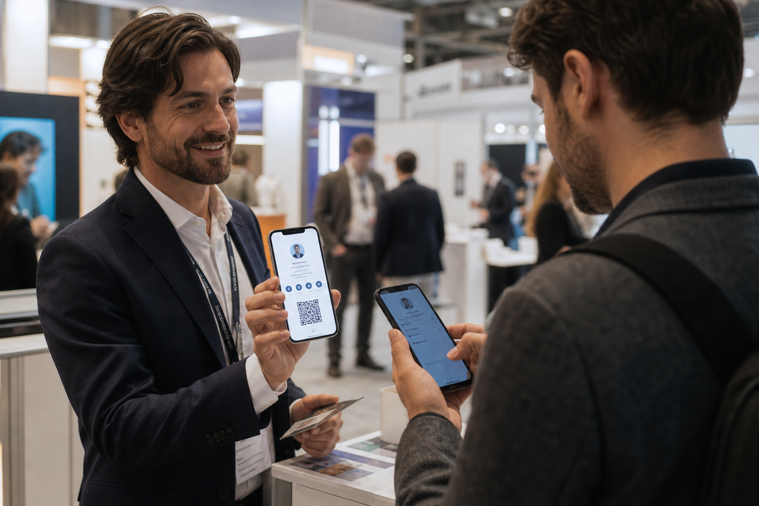 Scambio del contatto digitale in fiera